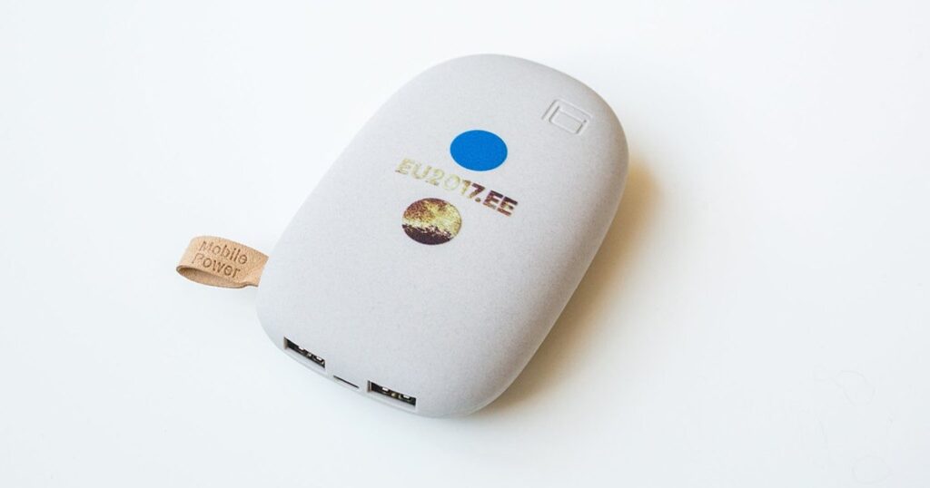 Illustrative photograph of a portable power bank.